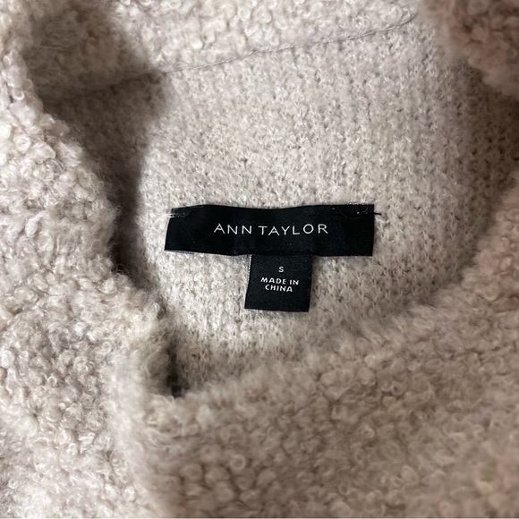 Ann Taylor Sweater Women Small Cream Oatmeal Wool Blend Flare Neutral Lagenlook - Picture 3 of 8